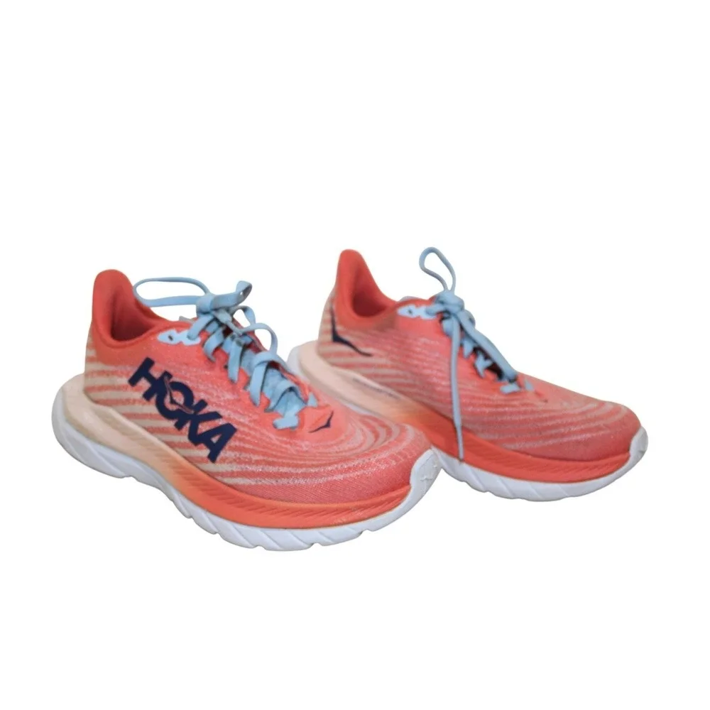 Hoka Mach 5 Running Shoes Womens Size 5 Coral Blue Good Performance Sneakers